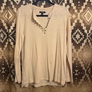 Women’s Chaps Long Sleeve Shirt, 100% Cotton, Size L / Large